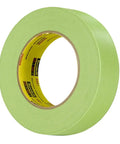 Crepe Paper Performance Pro Grade Masking Tape for Auto Body Paint Lines, 1-1/2 inch width, green roll on white background
