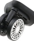 LKTCDGU Suitcase casters, swivel replacement wheel with black and silver design suitable for luggage and furniture.