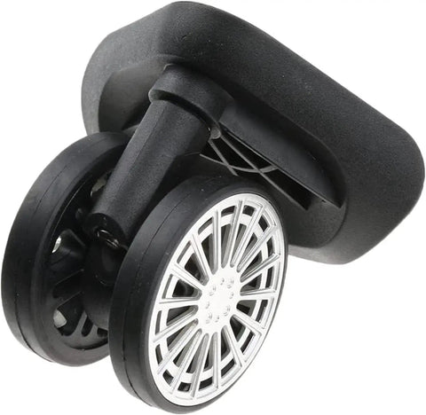 LKTCDGU Suitcase casters, swivel replacement wheel with black and silver design suitable for luggage and furniture.