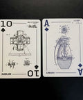 Gearhead Approved Engineering Drawing Playing Cards For Engineers Gift Set with patent art; cards with mechanical designs.