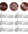 30 Pack Plastic Shelf Support Pegs For Wood And Glass Shelves with smooth surface, shown from various angles