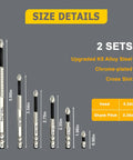 Size details of Pro Grade Magnetic Screwdriver Drill Bit Set With Kickass Anti Slip Teeth And Heavy Duty Impact Resistant Design.