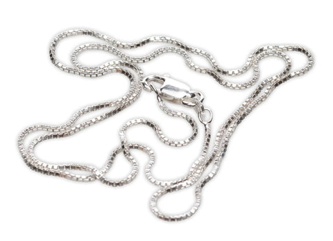 18 Inch 925 Sterling Silver Box Chain Necklace 1.2mm Wide With Lobster Clasp Made In Italy Dope Everyday Jewelry