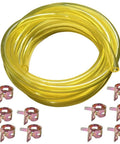 10 Foot Fuel Line Hose And Tube For Small Engines One Quarter Inch ID By Three Eighth Inch OD Includes Hose Clamps