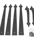 Beefy Heavy Duty Carbon Steel Garage Door Handle Set, Rustproof Matte Black Hinge Handles, 16.1 in, 2-pack
