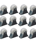 12 Pcs White PP Nylon Chair Caster Wheels for Office Furniture 1, featuring heavy duty casters with smooth rolling white wheels.