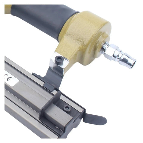 Pro Grade Pneumatic Brad Nailer And Air Powered Deco Stapler Heavy Duty Construction For Woodworking Trim Work Flooring Installations Lightweight Grip Cuts Hand Strain On Long Days Lets You Fly Through Every Job