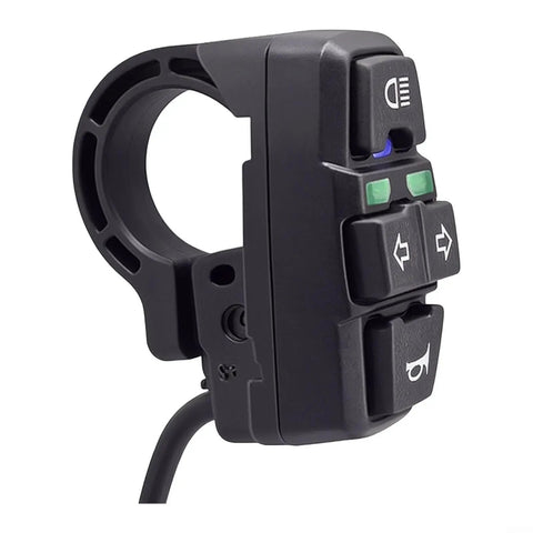 Upgrade Your Ride With This Cool DK336 E-Bike Handlebar Switch That Masters Turn Signals And Front Light Control For Scooters And Trikes. It Rocks Wide Voltage Compatibility At 36V Or 48V To Keep You Rolling Smooth And Safe Without Wiring Chaos. black plastic handlebar switch for e-bike lights and turn signals