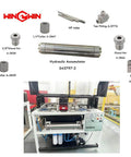 Waterjet spare parts kit featuring hydraulic accumulator 043797-2 and assorted fittings from WinGwin