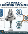 Heavy Duty Drill Powered Broken Pipe Thread Extractor Tool Set With Universal Compatibility For Plumbing Repairs To Spin Out Damaged Fittings Fast And Easy Saving You Plenty Of Time On Any Job, 105 mm steel extractor