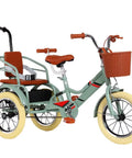 Three Wheel Cruiser Tricycle With Rear Passenger Seat And Backrest, Pneumatic Tire Spoke Wheel, Pedals And Single Brake