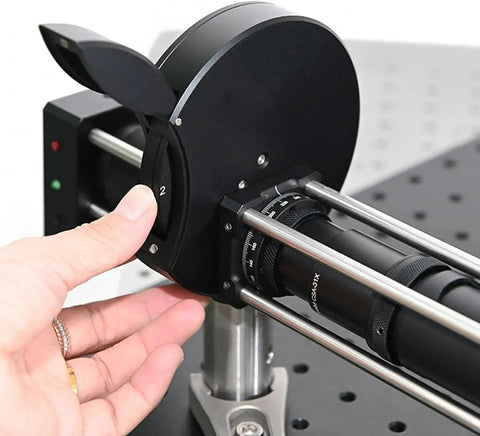 Hand adjusting Six Position Telescope Filter Wheel Gear With Aluminum Alloy Body And Sunshade on optical setup