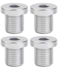 Four Pack M10xP1.0 Rear Derailleur Hanger Bolts Aluminum Alloy Tail Hook Screws For Bike Frames 13.8mm Length With Silver Finish