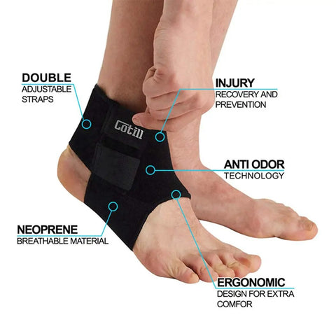 Double Strap Ankle Support For Men And Women Breathable Neoprene Ankle Brace with Adjustable Straps For Running and Basketball