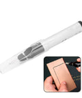 No Sweat Quick Heat Thread Burning Pen Trims And Melts Frayed Edges Handheld Electric Seam Sealer for clean fabric finishing.