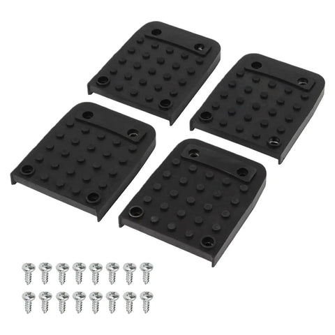 Anti Slip Rubber Stilt Pads With 4 Durable Soles And 16 Screws For Rock Solid Stability, product laid out with screws visible