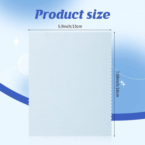 200 Pack Multicolor Microfiber Cleaning Cloths 6x7 Inches For Glasses Lenses Screens Cameras Phones Laptops Tablets LCD TVs And More All In One Eyewear Lens Wipes Set For Grab-And-Go Tech Care showing product size.