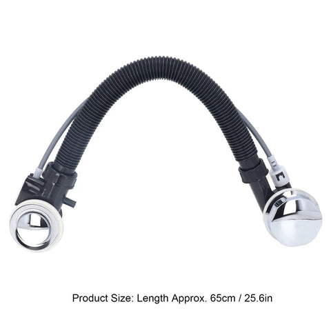 Aramox Bathtub Overflow Drainer Plastic Overflow Drain Pipe 65cm Concealed with flexible hose and chrome finish.