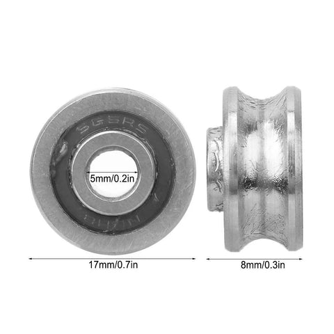 10 pcs SG15 U-groove track guide bearings, 5 x 17 x 8 mm, single-row metal bearings for embroidery machines