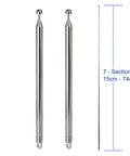 Telescopic 7-Section Antenna 74cm AM FM Replacement For Indoor Portable Radios Home Stereo And TV Tuner 2-Pack