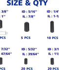 Get A Rad Rubber Vacuum Line Cap Kit With 80 Or 100 Hose End Plugs Perfect For Carburetor Manifolds That Shield Your Rig From Abrasion And Keep Sharp Ends Safe While Offering Flexibility For Various Tubing Needs. black rubber caps, size chart with 5 to 20 pcs