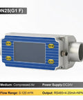 Heavy Duty Digital Inline Thermal Flow Meter Dn25 Compact Gas And Liquid Sensor With Plug And Play Setup Runs Like A Charm For Measuring Methane Propane Oxygen Helium In Rv Systems And Shops, showing display and connections.