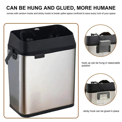 Top Shelf Electric Knock Box And Commercial Portafilter Cleaner, countertop coffee grounds catcher with hooks for space-saving.