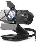 Straight Up Crisp 1080P Full Hd Webcam With Noise Canceling Mic And Auto Light Correction Featuring Wide Angle Lens Privacy Shutter