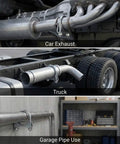 U-Bolt Exhaust Clamp 1.75 Inch OD, 2 Pack in use on car exhaust, truck system, and garage pipe for DIY repairs.