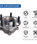 512353 Rear Wheel Hub Bearing Assembly Pair For 2009 2014 Acura TSX And 2008 2012 Honda Accord 5 Lug Bolt On Ready DIY Friendly
