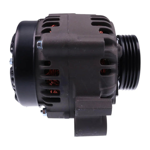 Side view of 12V Replacement Alternator For Mercury Marine Outboards 150 HP 2012 On With 64mm OD 4 Groove Pulley