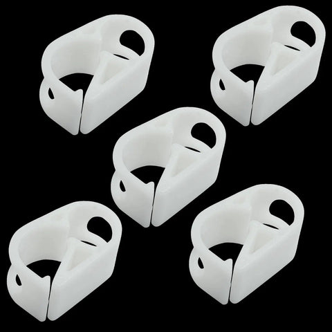 Five Pack Adjustable Plastic Tubing Clamps For 1/4 To 5/16 Inch Tubing Lab Flow Control Hose Clamps Pinch Valve Style Durable White POM