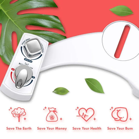 Fresh Water Bidet Toilet Seat Attachment With Dual Nozzles No More Wiping Easy Install Non Electric Adjustable Pressure