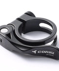34.9mm Adjustable Bicycle Seatpost Clamp with Quick Release Aluminum Alloy Build No-Slip Secure Grip and Centered Alignment Black KC89