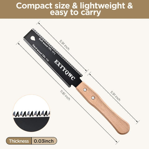 6-Inch Double Edge Pull Saw With Flexible SK5 Blade For Flush Cuts Japanese Style Pro Grade Woodworking Tool 17 TPI For Hard Wood And 11 TPI For Soft Wood Durable Double Edged Handsaw For Tight Rips And Smooth Cross Cuts, compact size
