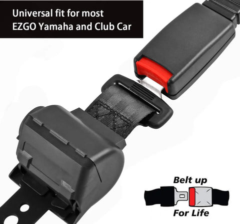 Retractable Golf Cart Seat Belt Kit Universal Fit For EZGO, Yamaha, Club Car, Go Kart And UTV Front Or Rear Mount