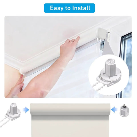 All In One 1 Inch Roller Blind Repair Kit For 25mm Tubes With Brackets Clutch Chain End Plug Easy Fix installation illustration