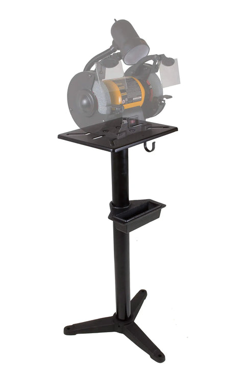 32 Inch Bench Grinder Stand With Water Pot, Rock Solid Heavy Duty Cast Iron And Steel Construction, No Wobble Anti Slip Mounting Plate