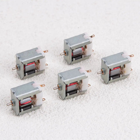 Five Small But Mighty Five Pack Micro 020 DC Motors 3V 15000 RPM Bare Square Motors With Carbon Brushes For DIY Projects