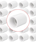 Image of Twenty Pack Three Quarters Inch PVC Pipe Couplings Socket To Socket Heavy Duty Schedule 40 PVC Slip Socket Connectors for DIY projects.