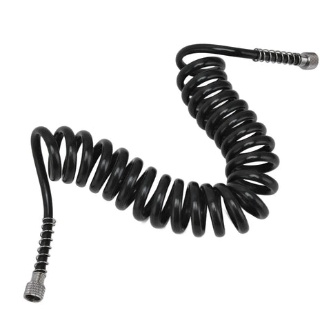 Top Tier Polyurethane Coil Air Hose Featuring G 1 8 Female Thread Connection Designed For Airbrush And Paint Projects High Flexibility Ensures Smooth Movement Without Kinking 2 Meter Length Great For Fans Looking To Upgrade Their Setup Now For Workshop, black 2 m coil air hose with G1/8 female fittings