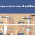 Installation steps for Grab-And-Go Portable Anti-Open Door Lock For Home And Travel With One-Touch Release No Tools Needed Easy Install