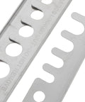 Close-up of Heavy Duty Stainless Steel Pneumatic Lockout Clamp For Hoses Quick Disconnect Safety Device with engraved text.