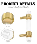 Sleek Crystal Cabinet Pull Handle Set For Cabinets And Drawers, Acrylic And Copper Knob With 64mm Hole Spacing, Close-Up View
