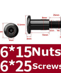Stainless Steel 304 Beveled Hex Socket Head Locking Screws And Nuts Kit dimensions for Plywood Furniture Projects