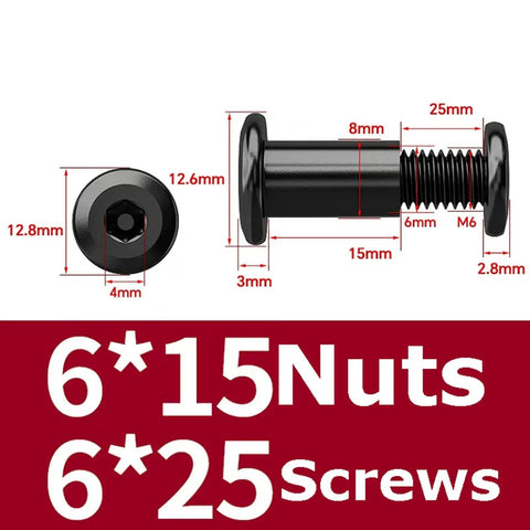 Black Beveled Hex Socket Head Locking Screws And Nuts Kit 40 Sets For Plywood Furniture Heavy Duty Stainless Steel 304 Hardware Fasteners Ideal For Indoor Outdoor Projects And Quick Adjustments, M6 screw and nut dimensions