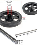 Set Of 100 Plastic Front Wheels And 50 One Eighth Inch Axle Rods For Educational Robotics And Mechanical Kits 1.38 Inch Wheels