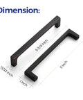 30 Pack Solid 5 Inch Square Cabinet Handles Oil Rubbed Bronze Drawer Pulls For Kitchen Cabinets, dimensions view