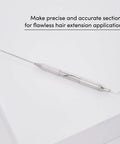 Pro Pulling Needle For I Tip Hair Extensions Stainless Steel Threading And Sectioning Tool Dual Function J Hook on white surface