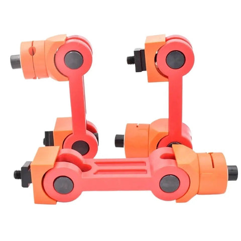 Shop Ready Universal Adjustable Workpiece Stop Positioner For Lathe And Milling Machine Precision Locator Fixture M16 Heavy Hitter No Fuss Locking Tool Jig, red adjustable fixture with sturdy joints.